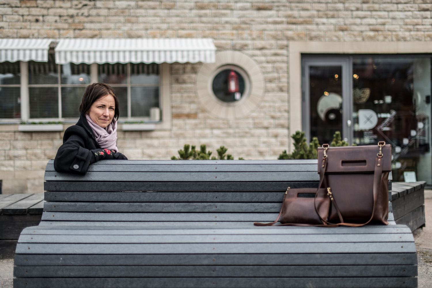 Leather bags for Monika Järg, photo Tõnu Tunnel