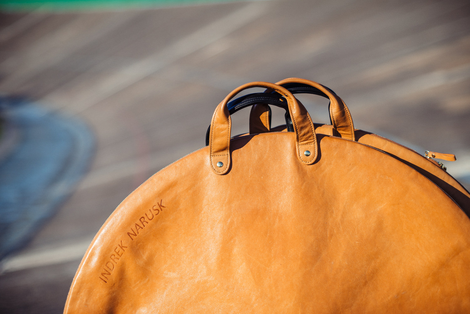 Indrek Narusk leather bicycle hubs bags made by Stella Soomlais