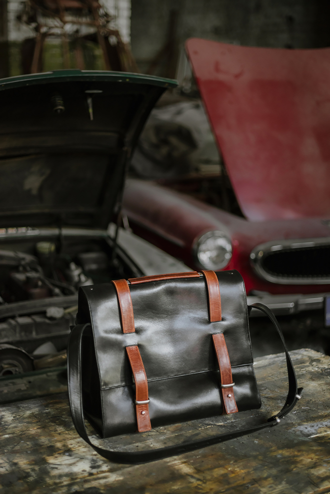 Custom Made Leather Weekend Bag by Stella Soomlais Design