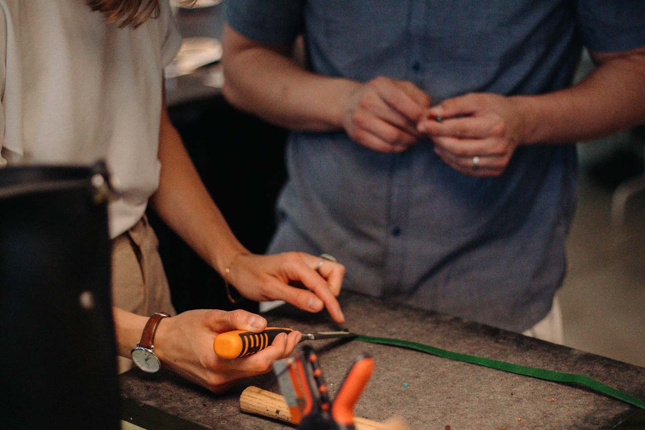 Leather workshop in progress Stella Soomlais