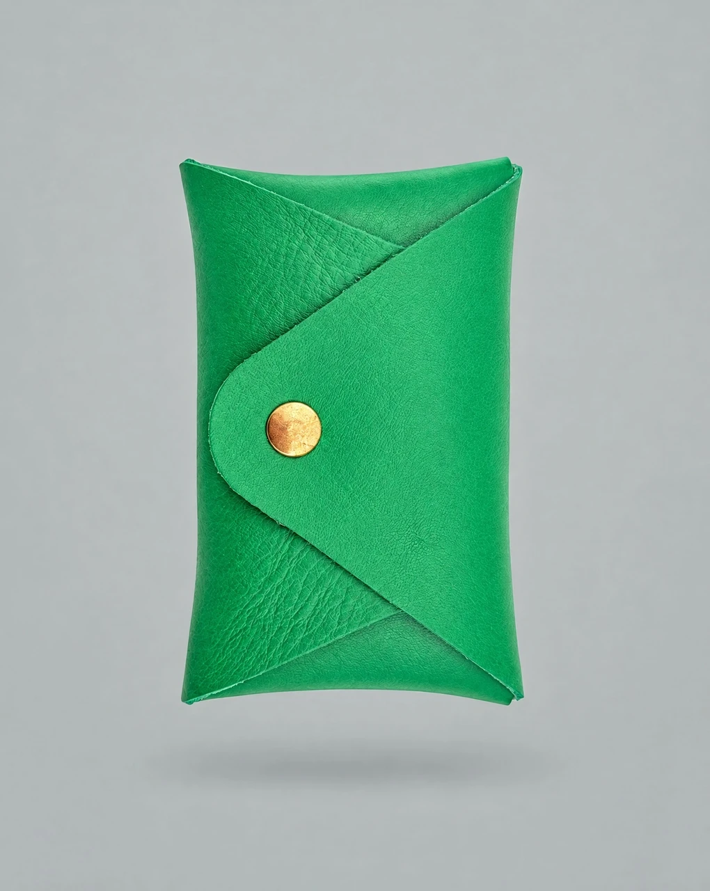 Green Business Card Holder, Brass