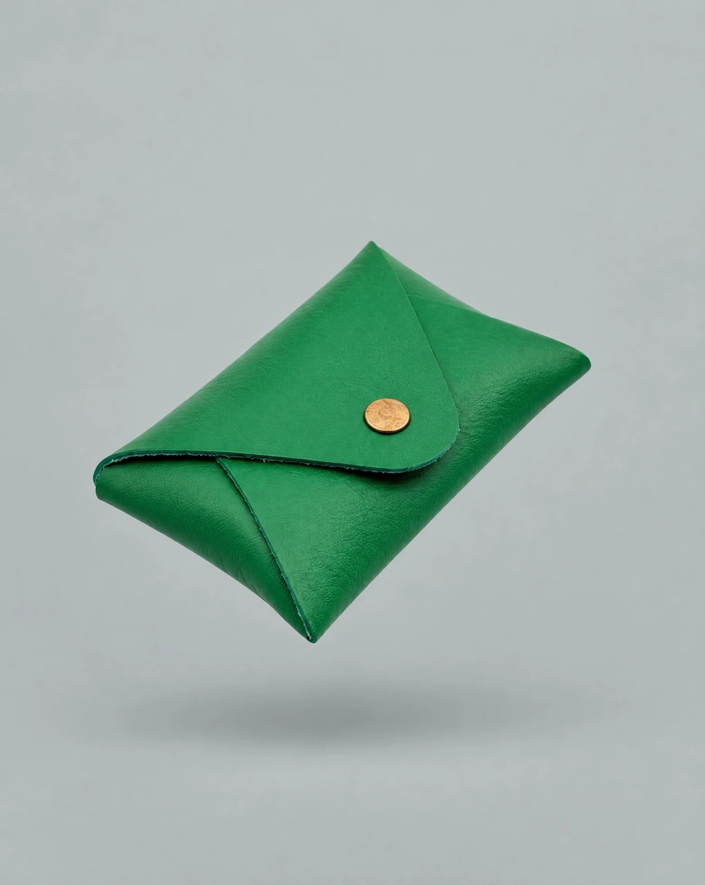 Green Business Card Holder, Brass
