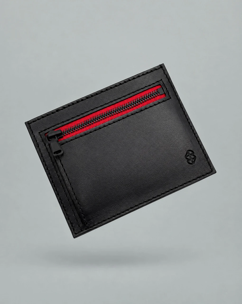 Slim Spender, black with red zip