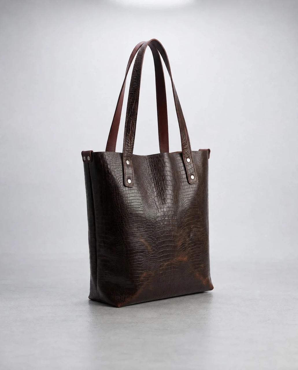 Kroko mini tote, nikkel