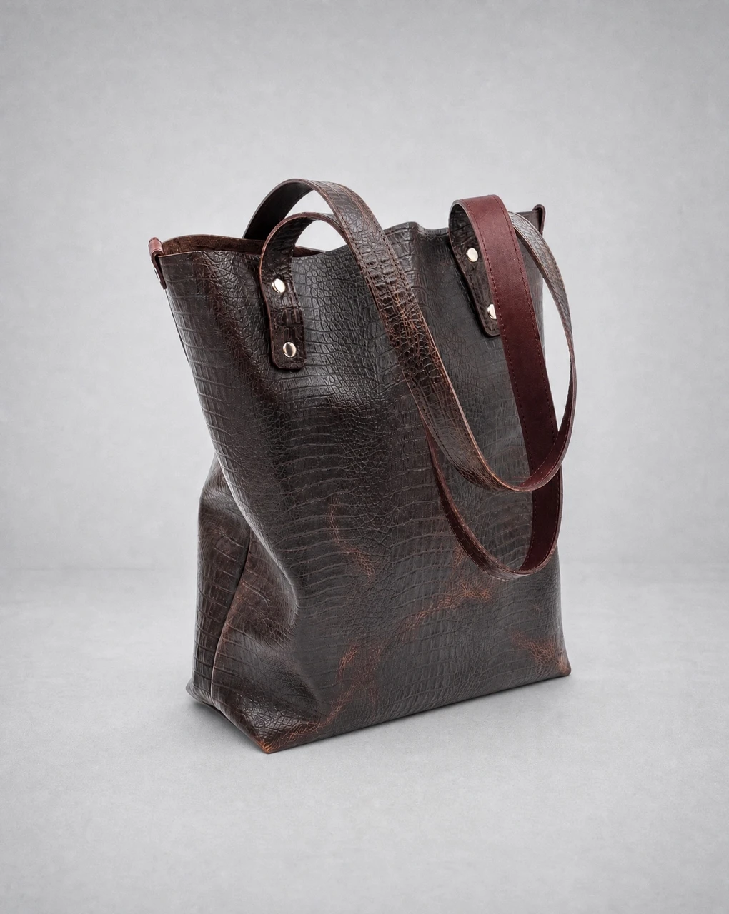 Kroko mini tote, nikkel